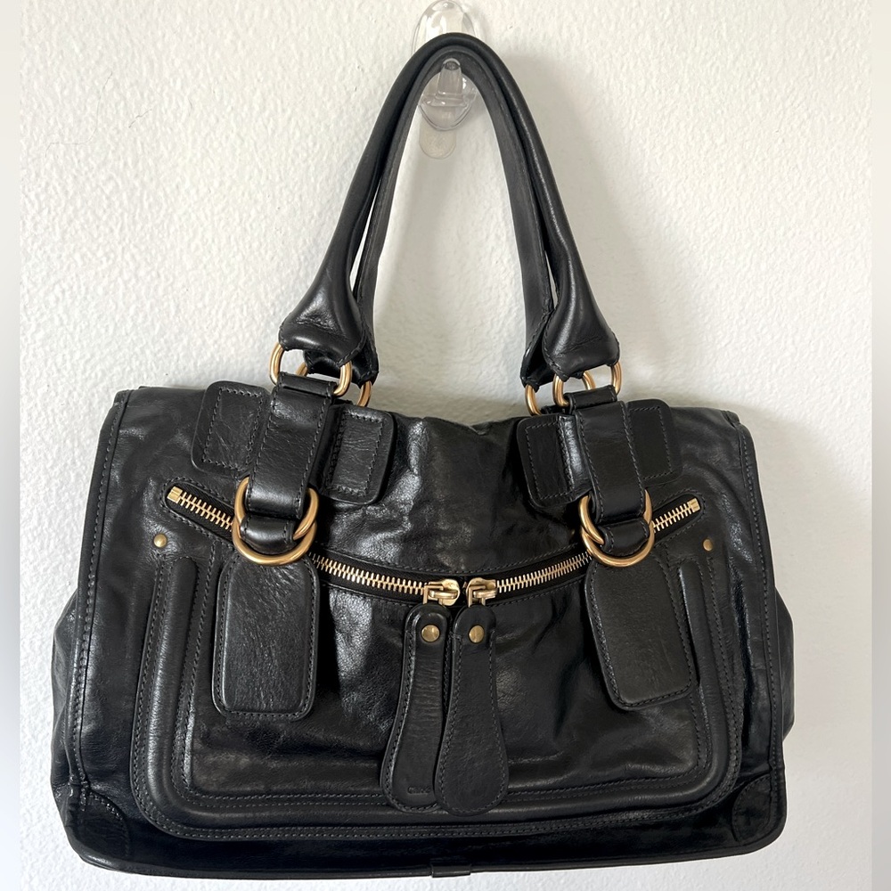 Chloe Black Leather Satchel